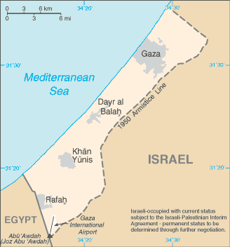 Map of Gaza Strip