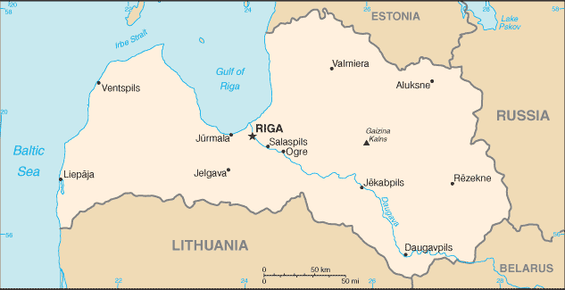 Map of Latvia