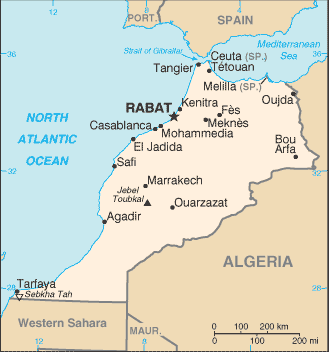 World Map Morocco