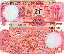 20 Indian Rupees Note
